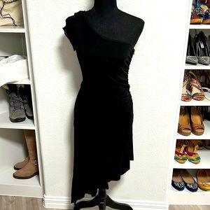 One shoulder Bebe little black dress